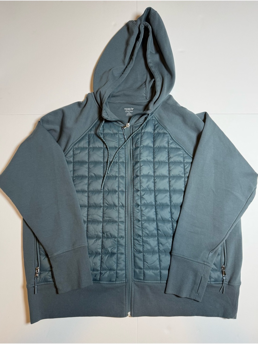 Old Navy Active Women's Plus 2X Teal
Dynamic Fleece Quilted Hybrid Zip Hoodie